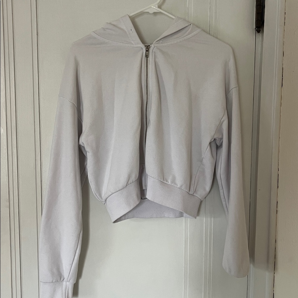 White Zip-Up Hoodie